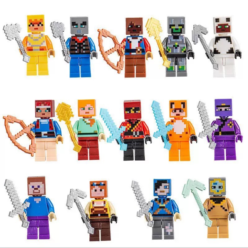 30/60 ชิ้นการ์ตูนมายคราฟต์บล็อ - Building Blocks บทวิจารณ์และราคา